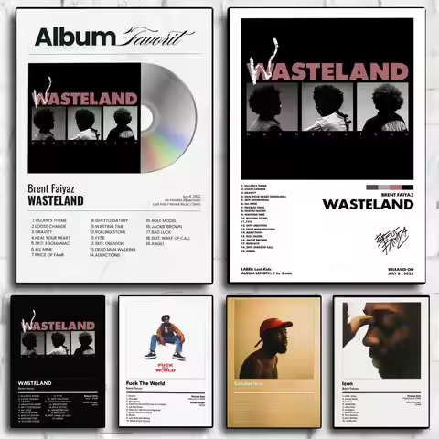 Singer B-Brent Faiyaz Music Ablum Poster Modern Aesthetic Wall Art Poster Minimalist Room Decoration