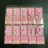 [ Pink] Ready Stocks! Small Number Candles Sweet 0 1 2 3 4 5 6 7 8 9 Happy Birthday Cake Toppers Ann