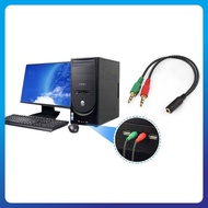 3.5mm Female to 2 x 3.5mm Male Nylon Braided AUX Audio Cable 22cm - K908