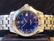 OMEGA Watch 男庄亞米茄 Seamaster 120M 海霸Navy Blue 海軍蓝錶面運动日曆石英手錶連原廠亞米茄不銹钢錶帶 37mm