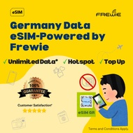 Germany eSIM Data Roaming | Unlimited Data | Topup Available | QR Code via Email - Powered by Frewie