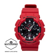 [Watchspree] Casio G-Shock Standard Analog Digital Matte Red Resin Band Watch GA100B-4A GA-100B-4A