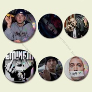 Rapper E-Eminem Creative Round Badge Button Pin Bag Decor Fans Collection Friends Gift Brooch