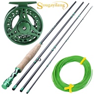 Sougayilang Baru Terbang Memancing Rod Set 2.7M Serat Karbon Ultralight Berat Berat Berat Memancing