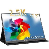 2.5K Portable Monitor, 17.3" QHD IPS Laptop Monitor Extender, Dual USB C HDMI Second Computer Screen