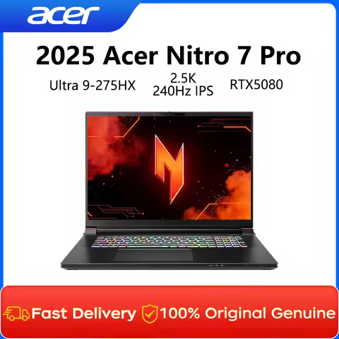 2025 Acer Nitro 7 Pro Gaming Laptop 18 Inch 2.5K 240Hz Screen Netbook Intel Ultra 9-275HX 32GB 2TB R