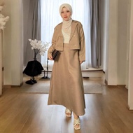 JIZZO One set skirt Blezer Crop Setelan Wanita