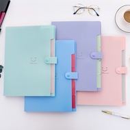 ZA060 A4 File Folder A4 Smiley 5 Pockets Expanding File Expansion File Candy Color A4 File Organizer