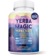 Yerba Magic Yerba Mate Capsules - 100% Pure Extract, High Potency Energy & Focus - 75mg Clean Caffei