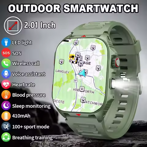 2026 New Smart Watch Waterproof Sports Fitness Watch Flashlight New Men's Smartwatches Android IOS