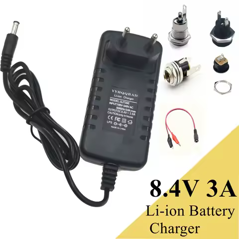 8.4V 3A Li-ion battery charger for 7.2v 7.4v battery 2S 18650 battery pack connector DC5525