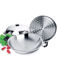 WOK Stainless Steel 304 ZEBRA STEAMER PAN 38CM- 176201 - Imported from Thailand