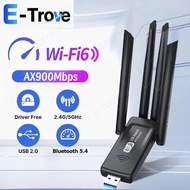 WiFi 6 No Drive USB Wireless Network Card AX900Mbps High-speed Dual Band 2.4G+5G Bluetooth 5.4 Wirel