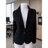 T816 (B44) S2 Women's Suit Jacket With 1 Front Button Authentic Brand Label Allz Size M Solid Black 