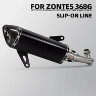 For ZONTES 368 368G 368D 368M 368K 368E Motorcycle Exhaust Full System Manifold Carbon Muffler DB Ki