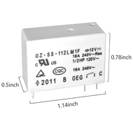 PCB Relay OZ-SS-112LM1F (Pack of 4) - 16A 12V SPST-NO 6 Pins General Purpose Relay D52N