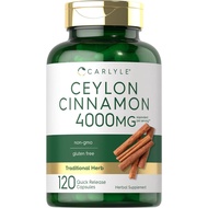Carlyle Ceylon Cinnamon Capsules 4000 mg | 120 Count | Non-GMO & Gluten Free Supplement