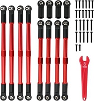 Aluminum Alloy Tie Rod Upgrade Parts for 1/10 E-Revo2.0 Summit 5319X 5338R 7075 (Red)