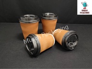 8oz / 12oz Ripple Wall Paper Cup / Paper Hot Cup With Lid / Cawan Kertas / Coffee Cup (20pcs±)