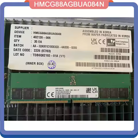 New 32GB 32G HMCG88AGBUA084N DDR5 5600B 2RX8 RAM For SK Hynix Desktop Memory High Quality Fast Ship