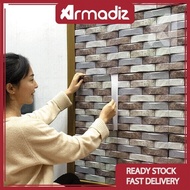 3D Marble Brick Waterproof Wallpaper DIY Self Adhesive Wall Sticker Toilet Wall Tile Airbnb Wallpaper