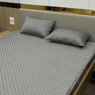 Bộ ga gối phi lụa trải giường trần bông bọc chun ga chun trần bông cao cấp phi lụa đủ kích thước m2