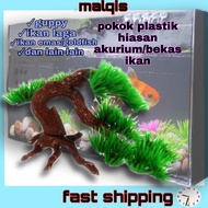 Aquarium artificial plastic tree pokok plastik hiasan akuarium