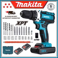 Makita Electric Drill 36V Lithium Battery Cordless Drill High Power Impact Hand Drill 2Battery Multi