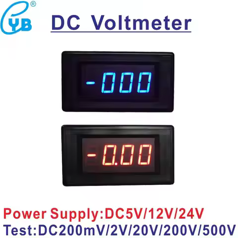 YB5135A 3 and 1/2 LED Digital DC Voltmeter DC 200mV/2V/20V/200V/500V Monitor Voltage Meter Tester Vo
