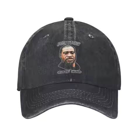 Justice For George Floyd Sun Baseball Cap y2k Cool Unisex Men Washed Trucker Hat Wholesale Design Hi