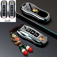 เคสกุญแจรถยนต์ Porsche สำหรับรถยนต์ Panamera หรูหรา 911 ของ Porsche Macan พร้อมหัวเข็มขัดรถยนต์