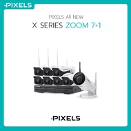 [Free ฮาร์ดดิสก์ HDD 2 TB] PIXELS ALL NEW X SERIES ZOOM 7+1 กล้องวงจรปิดไร้สาย หมุนได้ 180° ซูมไกล 4