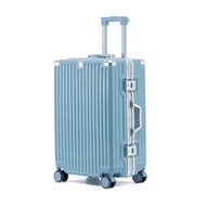 【FJ】多功能20吋鋁框防爆行李箱/登機箱KA20(USB延伸充電孔方便充電)/ 深藍色