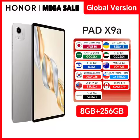 Global Version HONOR Pad X9a 6GB+128GB/8GB+256GB 11.5'' 2.5K 120Hz LCD Screen 8300 mAh Battery 35W S
