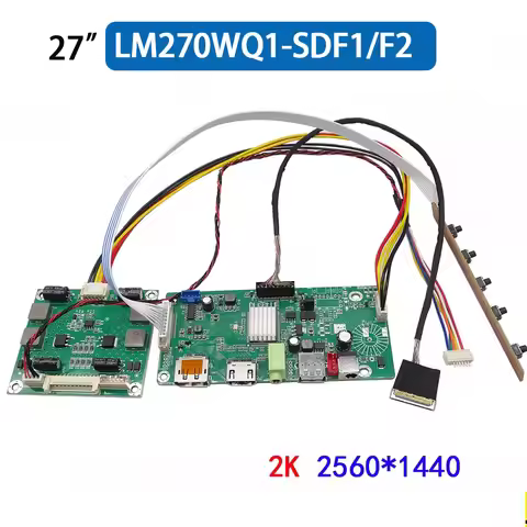 2K eDP LCD driver board kit for 27" LM270WQ1-SDF2/LM270WQ1-SDF1 DP HDMI signal input 2560*1440