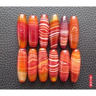 Natural Red Wrapping Silk Agate String Dzi Beads Barrel Beads Pendant Accessories DIY Loose Beads Br