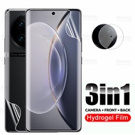 3 in 1 Hydrogel Film For Vivo X90 X80 X70 Pro Plus X90Pro+ X80Pro X70Pro 5G Full Coverage Front Back Camera Lens Screen Protector Soft TPU Front Film