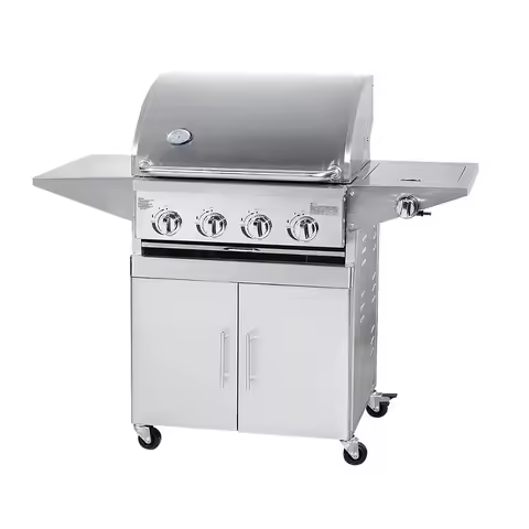Commercial Luxurious Galvanized Steel Gas Kebab Grill Barbecue 4 Burner Portable Outdoor Parrilla De