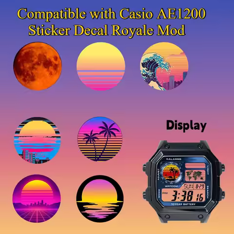 39 Style Various Styles Decal Compatible With Casio AE1200 Watch Screen Sticker High Definition Roya