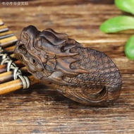 Agarwood Carving Arowana Handle Piece Fishing Dragon Pendant Portable Wenwan Small Wooden Fish Arowa