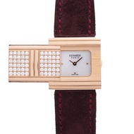 近全新愛馬仕 Grizard Pavé 鑽石 18K PG GL1.271 石英腕錶 750 玫瑰金/Dobris 白色貝殼鑽石 1685 [二手] 愛馬仕女士