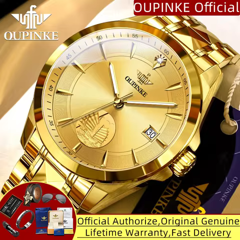 OUPINKE Swiss Certification Automatic Mechanical Watch Men Luxury Top Brand Real Gold Real Diamond S