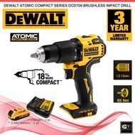 Dewalt Atomic DCD709D2-BI 13mm ( 3/8" ) Brushless Cordless Hammer Drill Impact Drill 1B1C ( DCD709D2