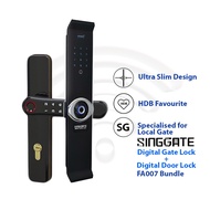 SINGGATE 【FA007 + FM021】 Ultra Slim Digital Door Lock + Digital Gate Lock  Bundle