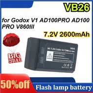 7.2V 2600mAh Li-Ion Rechargeable Battery for Godox VB26 V1 AD100PRO AD100 PRO V860III Photographic B