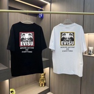 Evisu2024 Summer God of Fortune T-Shirt Men Women Hot-selling Small M Print Handsome Social Spirit Guy Loose Short-Sleeved Top Trendy 8VKZ