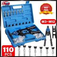 [UEB AUTO]110 ชิ้น M3-M12 ชุดซ่อม Rivet Nut อาร์เบอร์พร้อมที่อยู่อาศัย Rivet Nut Nut Insertion Tool 