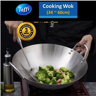 TOFFI C1600 Series Kuali Keluli Tahan Karat Stainless Steel Double Handle Cooking Wok Frying (34/36/