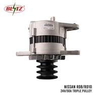 NISSAN RD8 RD10 ALTERNATOR ASSEMBLY 24V / 50A TRIPLE PULLEY BLITZ