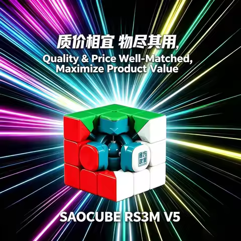 MoYu RS3M V5 3X3 Magnetic Magic Speed Cube Professional Fidget Toys RS3 M 2023 V5 Cubo Magico Puzzle